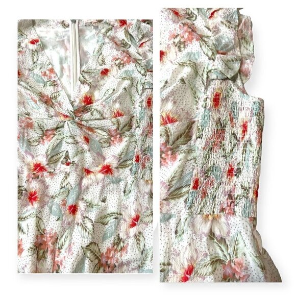 Rebecca Taylor Kamea Stretch Silk Dress In Snow Combo, Size 14, New with tag - Picture 14 of 16